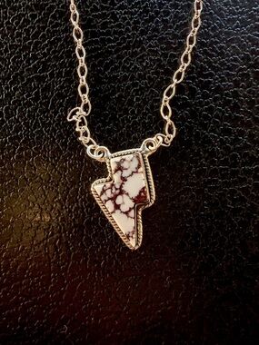 Native Sterling Silver SW Wild Horse Lightning Bolt Necklace Stamped 925